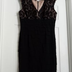 BLK elegant after 5 ladies dress. Short sleeves layer on bottom lace on top.